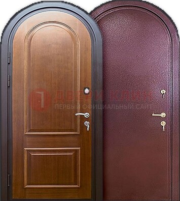 Железная арочная дверь с МДФ внутри ДА-14 в Дзержинском