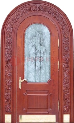 Толстая металлическая арочная дверь со стеклом ДА-20 в Дзержинском