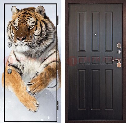 Металлическая дверь с фотопечатью тигра ДФ-1 в Дзержинском
