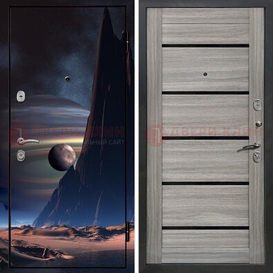 Стальная дверь с фотопечатью космоса ДФ-49 в Дзержинском