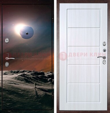 Стальная дверь с фотопечатью планет ДФ-8 в Дзержинском