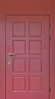 Красная стальная дверь с верхней фрамугой ДФГ-13 в Дзержинском