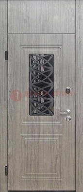 Металлическая дверь Винорит стекло и ковка с фрамугой ДФГ-33 в Дзержинском