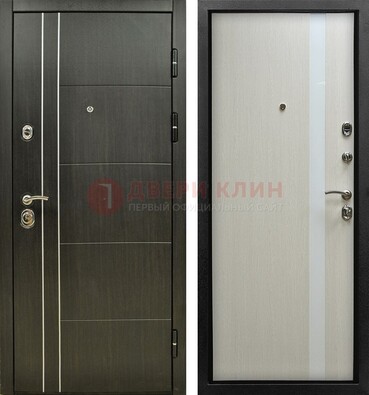 Морозостойкая темная металлическая дверь с МДФ ДМ-164 в Дзержинском