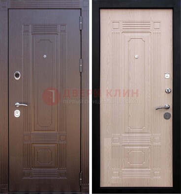 Коричневая входная дверь с МДФ ДМ-173 для кирпичного дома в Дзержинском