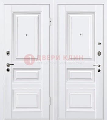 Белая металлическая дверь с МДФ ДМ-179 в Дзержинском