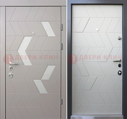 Темная металлическая дверь со светлой МДФ внутри ДМ-203 в Дзержинском