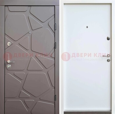 Серая входная дверь с филенчатой МДФ ДМ-216 в Дзержинском