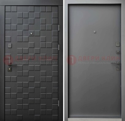 Темная стальная филенчатая дверь с МДФ ДМ-221 в Дзержинском