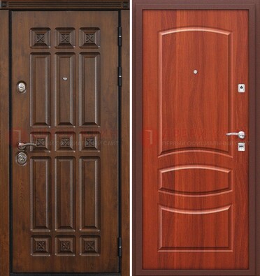 Темная металлическая дверь с МДФ и узором ДМ-364 в Дзержинском