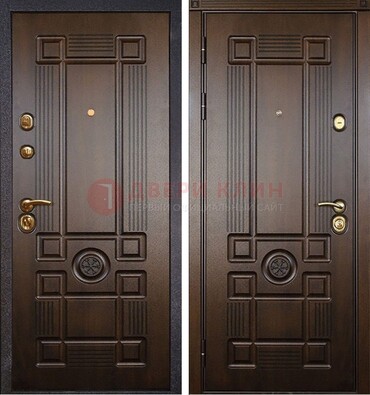 Квартирная коричневая железная дверь с МДФ ДМ-45 в Дзержинском