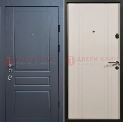 Темно-серая стальная дверь с МДФ хайтек ДМ-481 в Дзержинском
