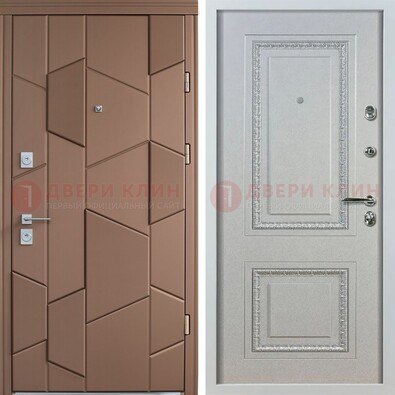Квартирная стальная дверь с разными панелями МДФ ДМ-496 в Дзержинском