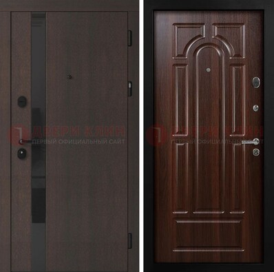 Темная входная дверь с МДФ панелями в квартиру ДМ-499 в Дзержинском