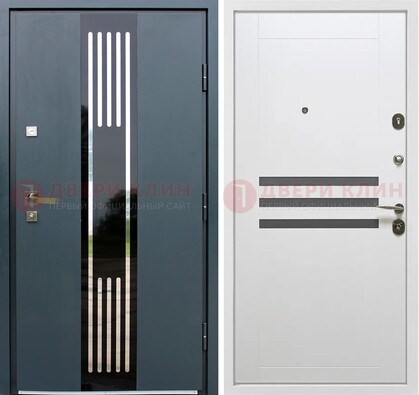 Темная квартирная дверь с разными МДФ ДМ-504 в Дзержинском