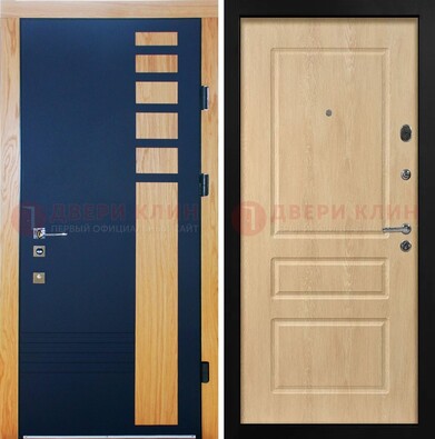 Двухцветная железная дверь с МДФ в квартиру ДМ-511 в Дзержинском