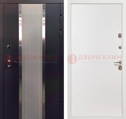 Темная металлическая дверь в квартиру МДФ с двух сторон ДМ-512 в Дзержинском