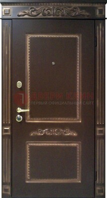 Входная дверь с массивом дуба в темном цвете ДМД-65 в Дзержинском