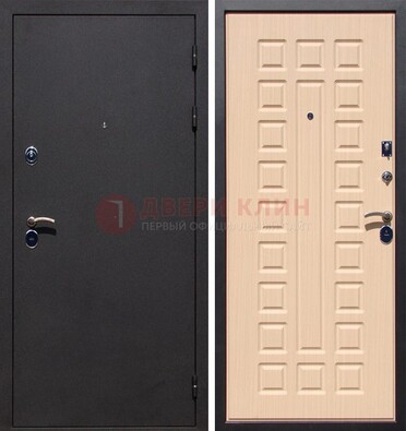 Черная стальная дверь с порошковым окрасом МДФ внутри ДП-102 в Дзержинском