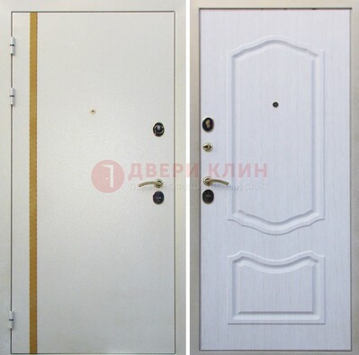Белая входная дверь с порошковым напылением ДП-136 в Дзержинском