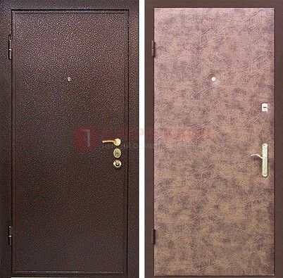 Коричневая входная дверь с порошковым покрытием ДП-147 в Дзержинском
