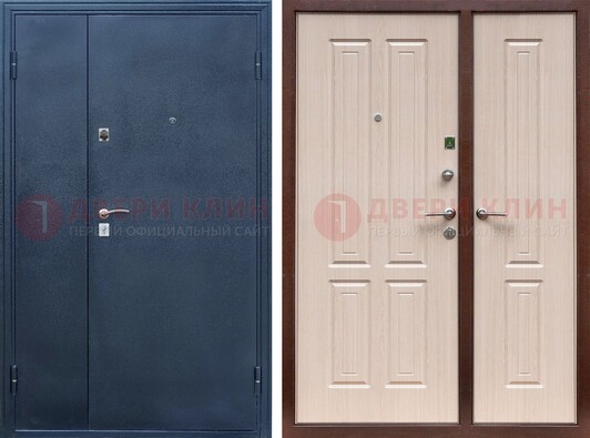 Двустворчатая стальная дверь с порошковым напылением и МДФ ДП-239 в Дзержинском