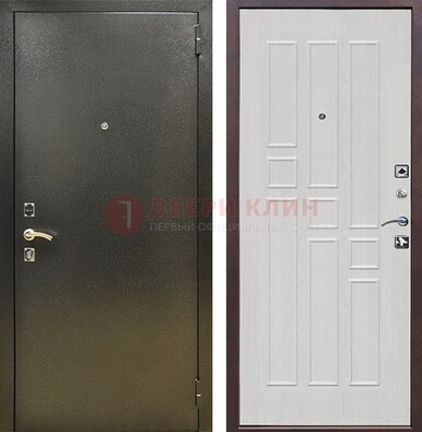 Входная дверь Темное серебро с порошковой отделкой и терморазрывом МДФ ДП-282 в Дзержинском
