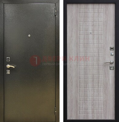 Железная темная дверь с порошковым покрытием и филенчатой МДФ ДП-297 в Дзержинском