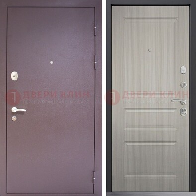 Темная стальная дверь с порошковым окрасом и МДФ ДП-310 в Дзержинском