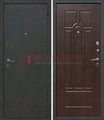 Черная металлическая дверь с порошковым окрасом ДП-47 в Дзержинском