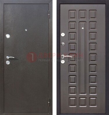 Коричневая железная дверь с порошковым окрасом ДП-63 в Дзержинском