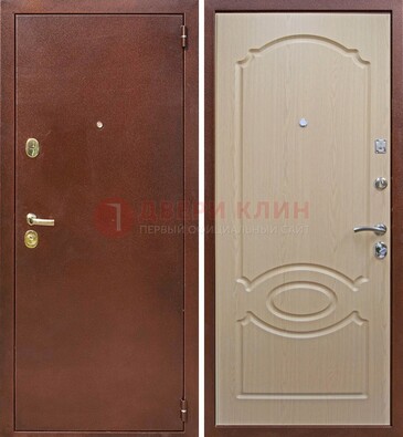 Коричневая металлическая дверь с порошковым окрасом ДП-76 в Дзержинском