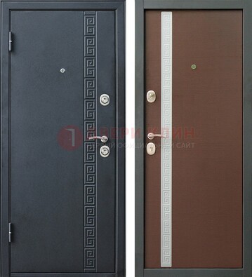 Черная стальная дверь с порошковым напылением ДП-9 в Дзержинском