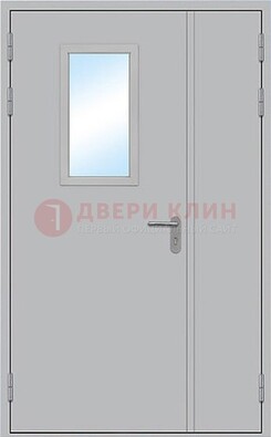 Белая входная техническая дверь со стеклянной вставкой ДПП-10 в Дзержинском