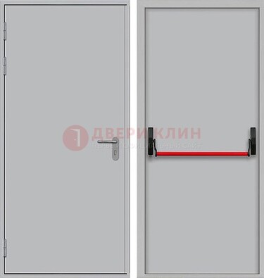 Белая металлическая противопожарная дверь с длинной ручкой ДПП-14 в Дзержинском