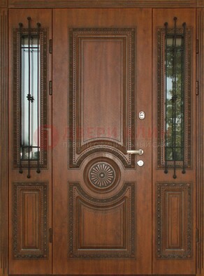 Парадная распашная стальная дверь Винорит со стеклом ДПР-106 в Дзержинском