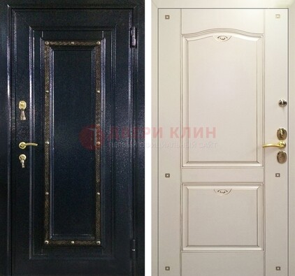 Парадная дверь с золотистым декором ДПР-3 в квартиру в Дзержинском