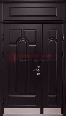 Парадная дверь с металлическими вставками ДПР-47 и фрамугой в Дзержинском