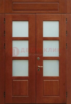 Металлическая парадная дверь со стеклом ДПР-69 для загородного дома в Дзержинском