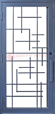 Современная железная решетчатая дверь синяя ДР-31 в Дзержинском
