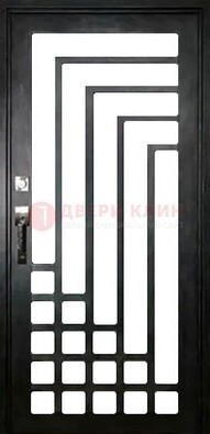 Черная стальная решетчатая дверь в современном стиле ДР-43 в Дзержинском