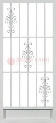 Белая железная решетчатая дверь ДР-9 в Дзержинском