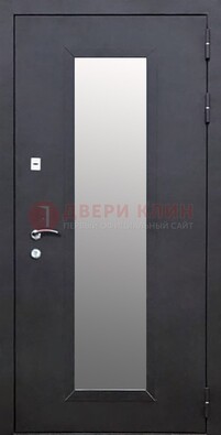 Черная стальная дверь порошок со стеклом ДС-33 в Дзержинском