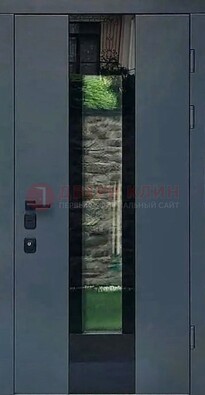 Современная дверь со стеклом для коттеджа ДС-40 в Дзержинском