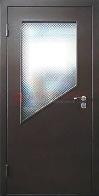 Стальная дверь со стеклом ДС-5 в кирпичный коттедж в Дзержинском