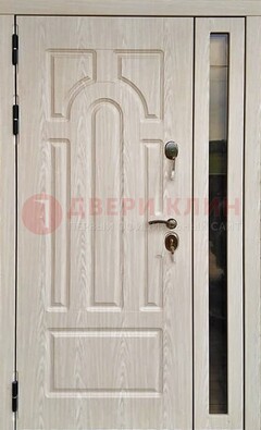 Белая металлическая дверь со стеклом ДС-68 в Дзержинском