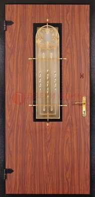 Дополнительная дверь со стеклом и золотой ковкой ДСК-16 в Луховицах