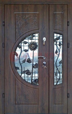 Входная дверь стекло с ковкой и резьбой ДСК-202 в Дзержинском