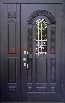 Входная дверь Винорит со стеклом и ковкой с узором ДСК-270 в Дзержинском