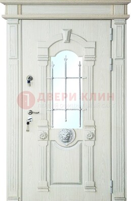 Герметичная входная дверь со стеклом и ковкой с украшением ДСК-64 в Дзержинском
